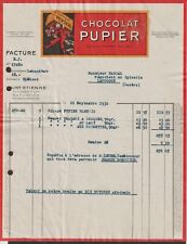 CHOCOLATE PUPIER: Antique 1930s Illustrated Invoice and Treatise - Saint-Etienne
