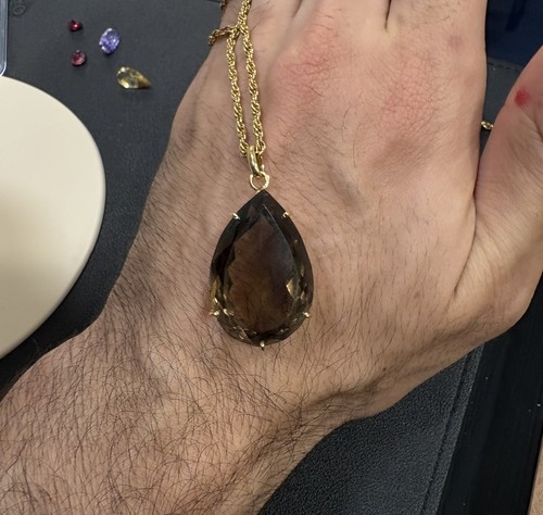 Pendentif quartz fumé plus - pendentif, de
