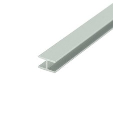 Outwater Aluminum H Channel Fits Material 1/4 Inch Thick Clear Anodized (Satin)