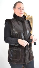 US5144 REAL LAPIN KANIN VEST CONEY FUR VEST RABBIT FUR JACKET - REX KANIN WESTE