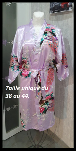 Peignoir kimono satiné motifs - peignoir/kimono,