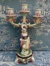 Royal Dux Bohemia Capodemonte Meissen Louis XVI Porcelain Seed Candle Holder