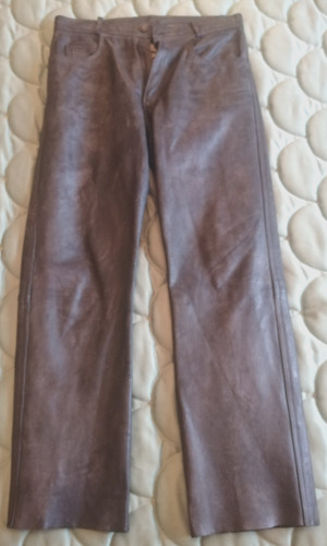 Pantalon cuir moto mod taille - cuir,