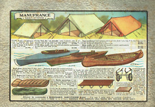 Advertising 0223 1949 Manufrance Camping Folding Bed Kayak