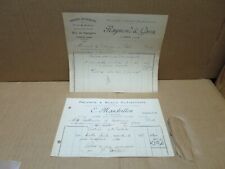 BOEN SUR LIGNON (42) 2 factures MANDRILLON RAYMOND GARET bois scierie 1910 1922