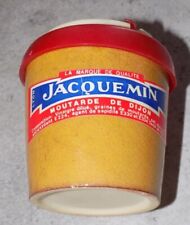 ANTIQUE RARE COMPLETE EARTHENWARE PLASTIC JACQUEMIN DIJON MUSTARD POT