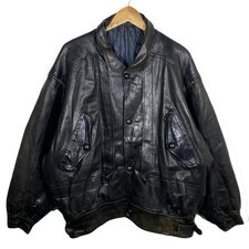 Blouson Bombers En Cuir Noir