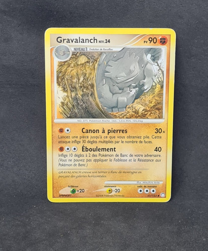 Carte pokémon gravalanch - pokémon,