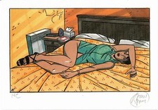 EX-LIBRIS CAROLINE BALDWIN SUR SON LIT TIRAGE LIMITE ET SIGNE PAR TAYMANS NEUF