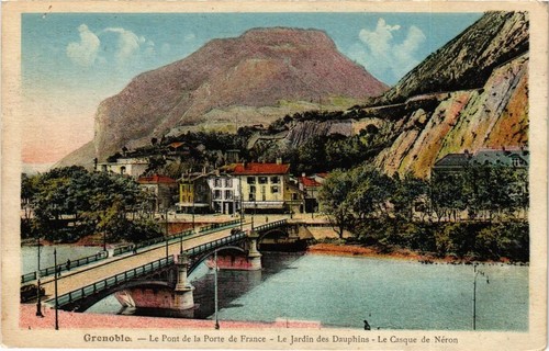 Old postcard grenoble pont - old,