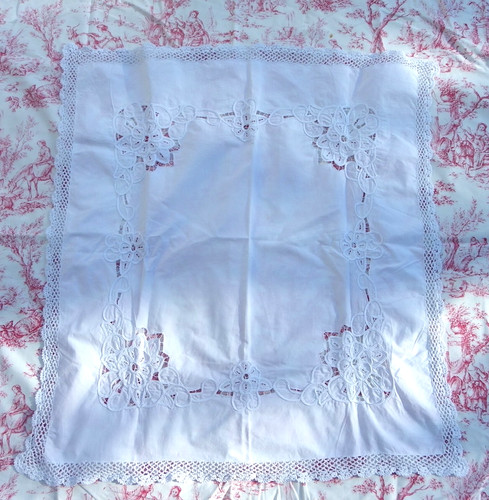 Nappe ancienne coton blanc - nappe,