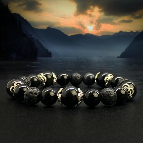 Bracelet pierre lave - bracelet,