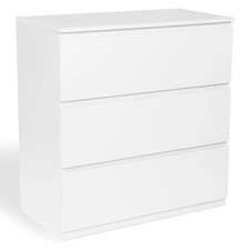 Commode 3 tiroirs TOMI 78 cm bois blanc