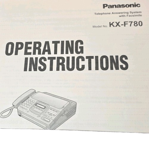 Panasonic f780 operating - panasonic, kx-f780