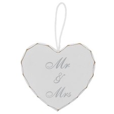 Plaque Cœur Mr & Mme - MDF -