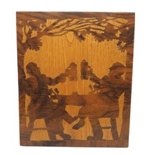 Incrusté Bois Hommes Buvant