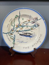 Boch La Louviere Belgium  Blue White Plate Blue White The Atlantic NY NJ CT
