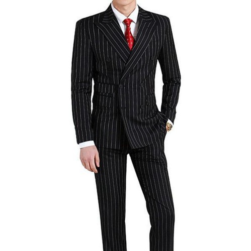 Hommes noir rayures costume - rayures,