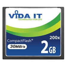 Haute Vitesse VIDA IT 2GB 2Go CF Carte Mémoire 200X 30MB/s Pour SLR Caméra Neuf