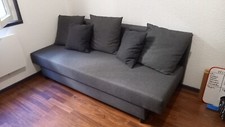 canapé lit convertible gris foncé neuf + 5 Coussins (Canapé ASARUM IKEA)