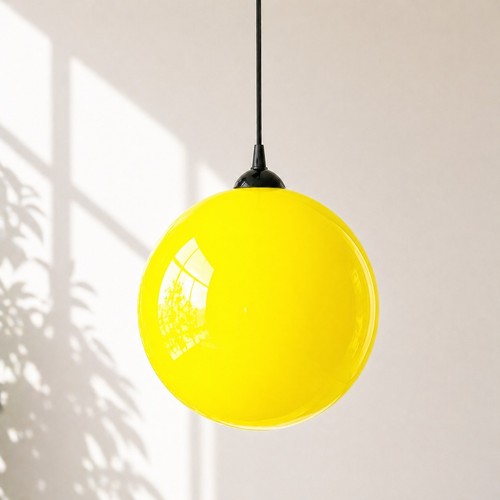 Suspension vintage globe jaune