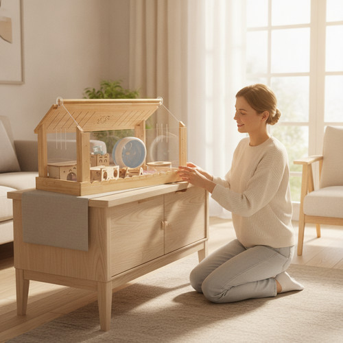 Cage pour hamster - bois, avec