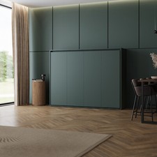 Lit escamotable SMARTBett 140x200 - Horizontal avec cadre rembourré (M2, 55 cm d