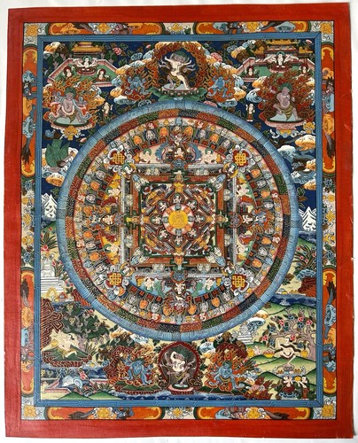 Rare thangka tibétain mandala - rare,