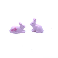 PLAYMOBIL * PAYS MAGIQUE * Lot de 2 Lapins Roses Mauves Debout 71246 Couché 9470