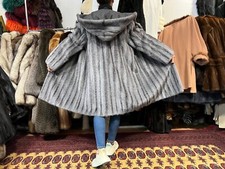 Manteau de Vison Fourrure Capuche Black Cross Réel à