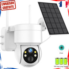 Caméra de Surveillance Full HD Extérieure Sans Fil avec Panneau Solaire PTZ WiFi