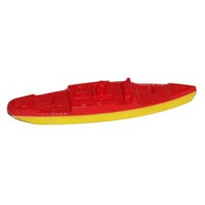 Vintage 17cm Plastic Red & Yellow Liner Boat Toy (No Plastica)