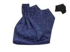 Ascot Homme Couleur Unie Bleu Soie Foulard De Cou Cashe Avec Bleu Divers Tons