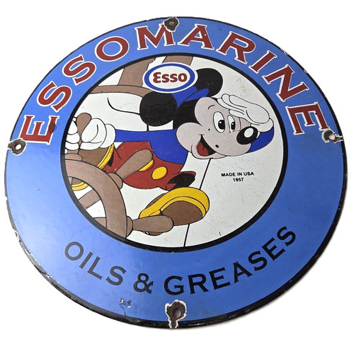 Vintage esso gasoline sign - gasoline,