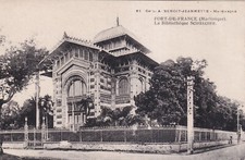 Antique postcard postcard MARTINIQUE FORT-DE-FRANCE library ecr 1930