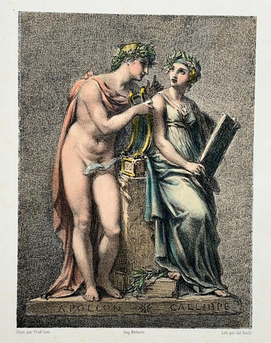 Apollon calliope lithographie - apollon,