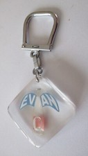 BOURBON bubble keychain, 60s, EVIAN bottle