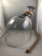 Anthropologie Domed Whale Motifs Glass Cloche With Rope