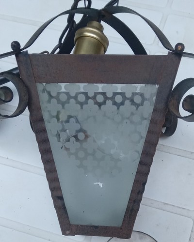 Old wrought iron lantern - old,