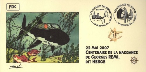 France 2007 fdc carte tintin - 2007,
