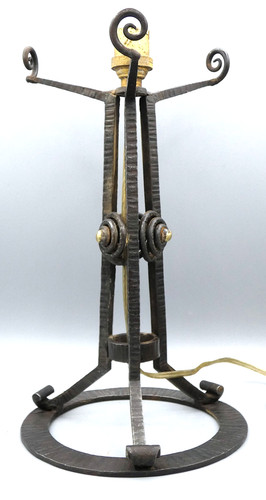 Pied lampe fer forgé art - de,