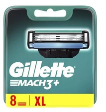 Pack XL 8 Lames GILLETTE MACH3+ Recharge Rasoir Rasage Gilette Lot Match3 Mach +