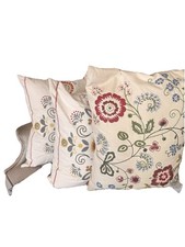 IKEA Alvin Flora Embroidered 3D Floral  Pillow Boho 18”x 22” A Set Of 3