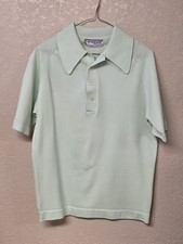 Vintage McGregor 1960s Polo Shirt Mens M Mint?  Green Polyester Miracle 