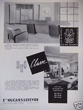 ADVERTISEMENT 1959 Ets HUGUES LEFEVRE LIBRARY CLOAKROOM WARDROBE - ADVERTISING