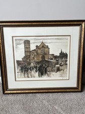 Roger Hebbelinck Signed Color Etching “Assise” 22/350 Limited Edition Framed