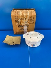 Cocotte Casserole en terre cuite vintage Provincial Bouquet 1987 JMP STONEWARE