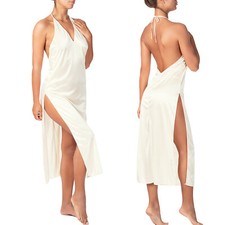  Fabrique en Europe Longue Nuisette Sexy Lingerie Satin Femme Neuf S M L XL XXL