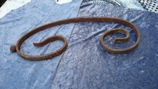 OLD WROUGHT IRON WINDING DOUBLE SCROLL IRONWORK VINTAGE DECORATION XIX XX