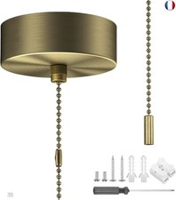 Yihaifu Interrupteur à tirette chromé pour salle de bain avec jeu de chaînes et 